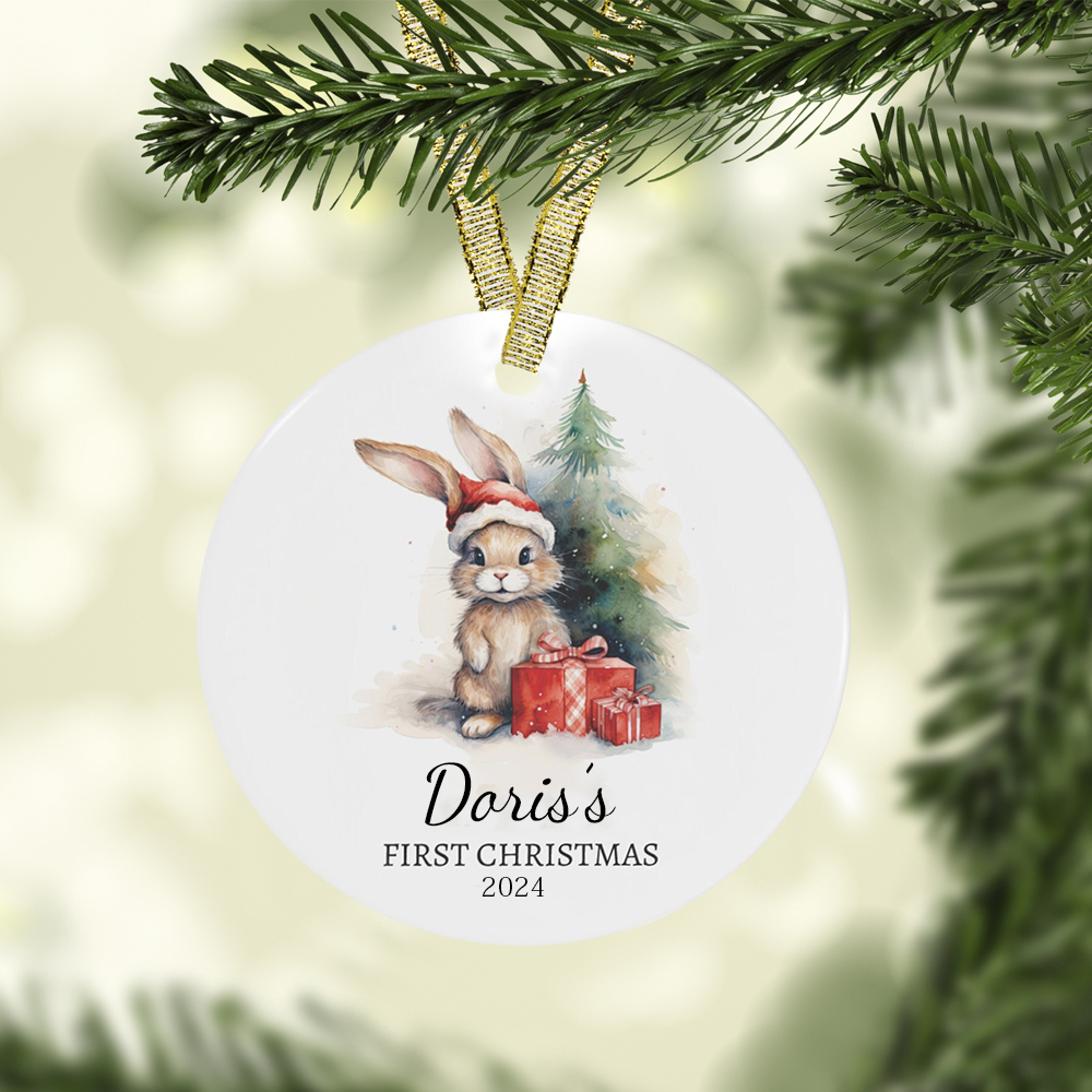 Personalized Lovely Bunny Christmas Tree Ornaments Decoration | MCGift5719