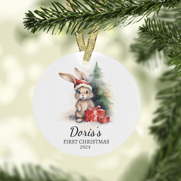 Personalized Lovely Bunny Christmas Tree Ornaments Decoration | MCGift5719