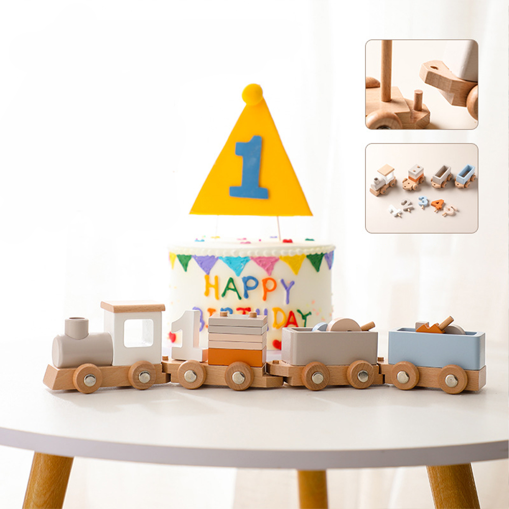 Personalized Kid Toy Wooden Freight Train Set | CWToy100