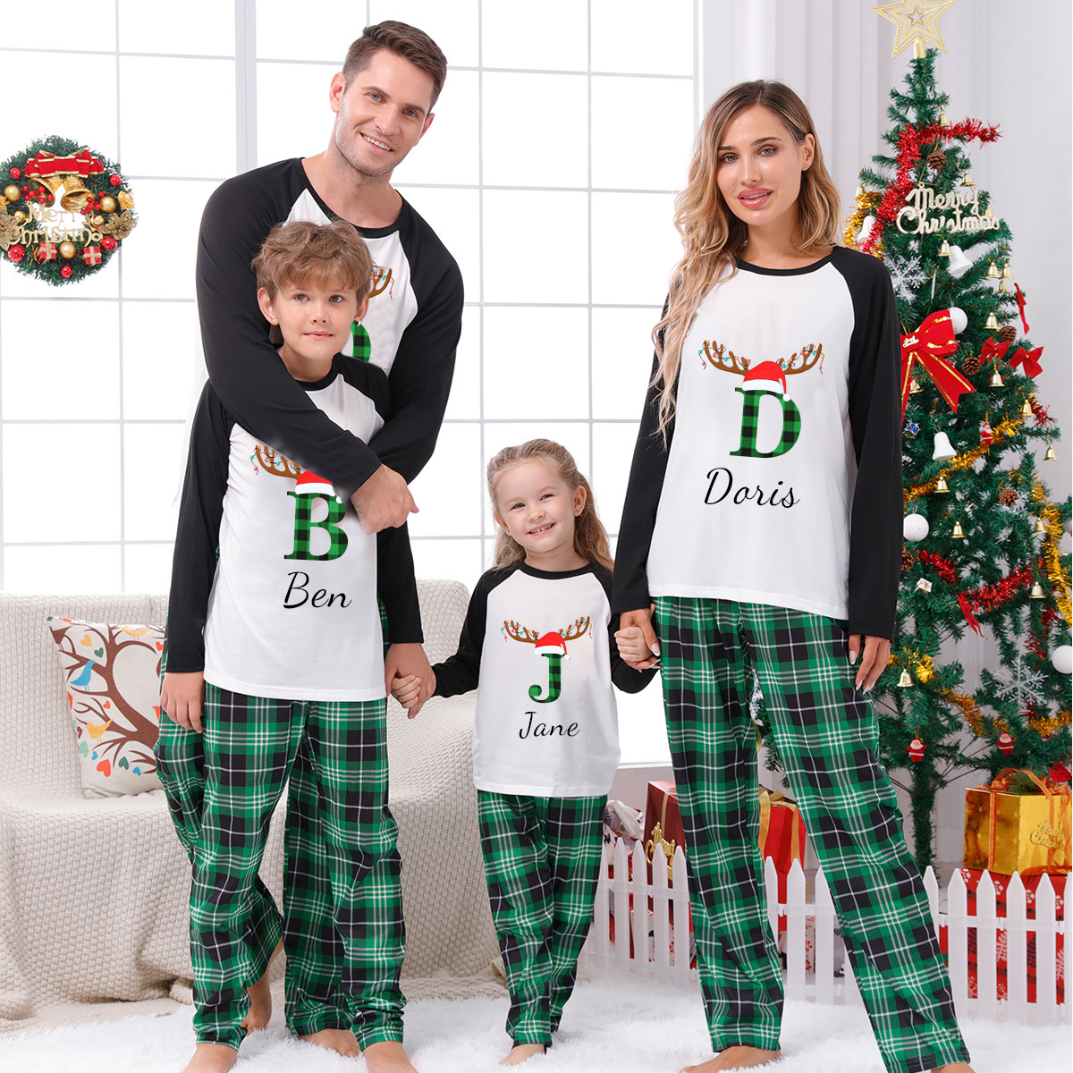 Personalized Matching Family Christmas Pajamas Set | CWFamily0501