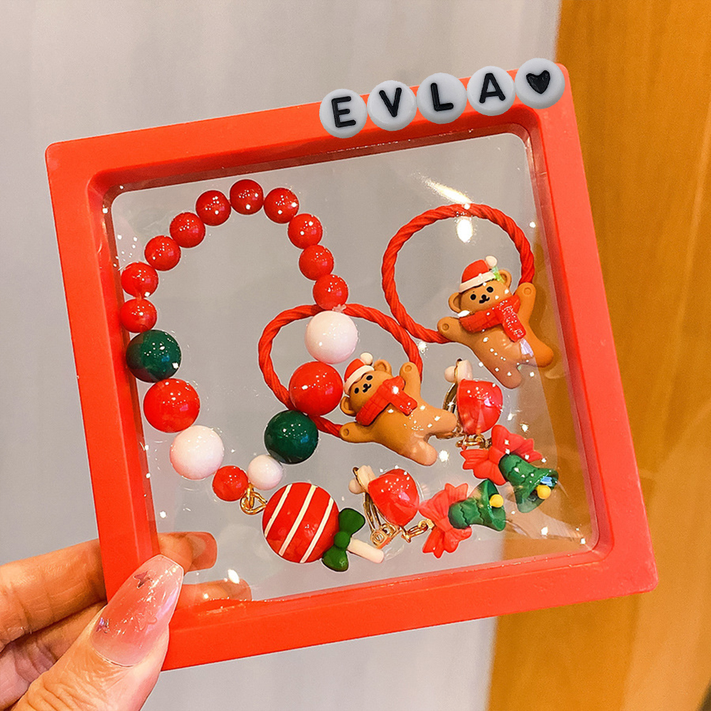Personalized Lovely Little Girl's Christmas Santa Claus Jewelry Set Box | MCGift99