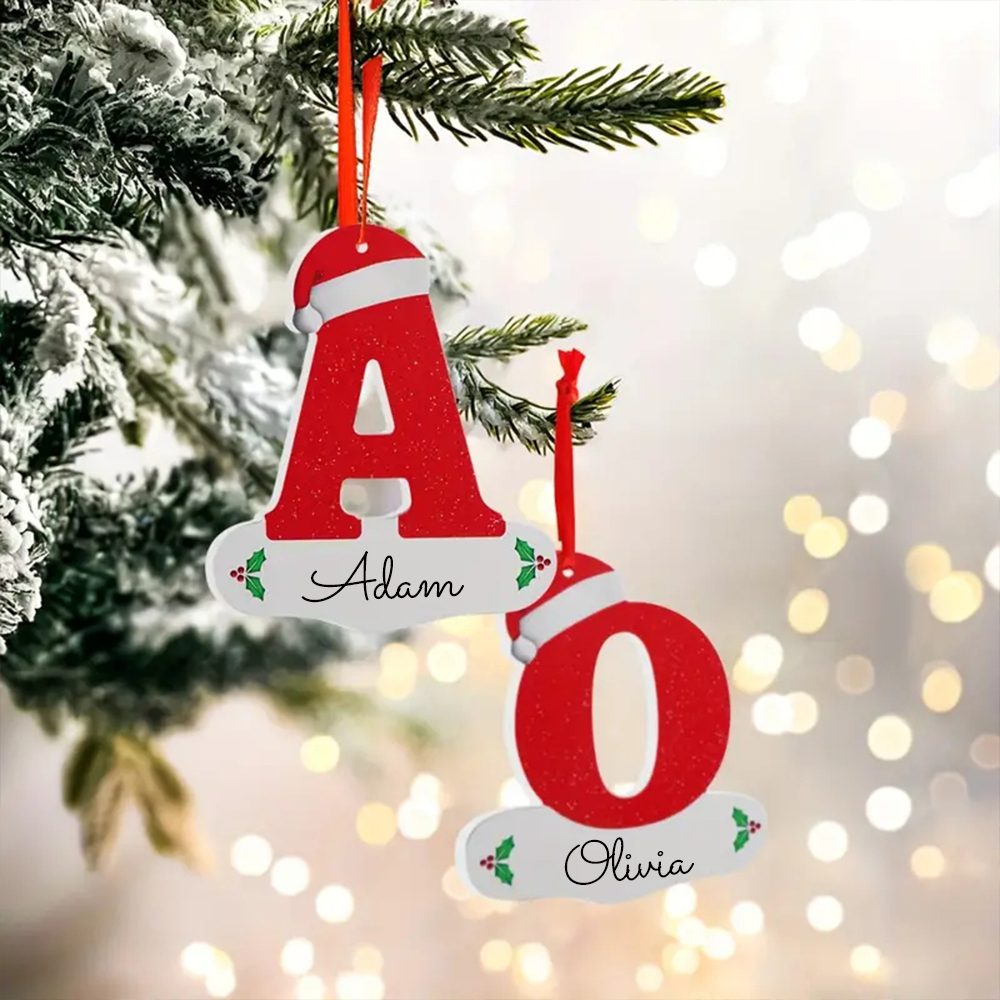 Personalized 26 Letters Christmas Tree Ornament | MCGift101