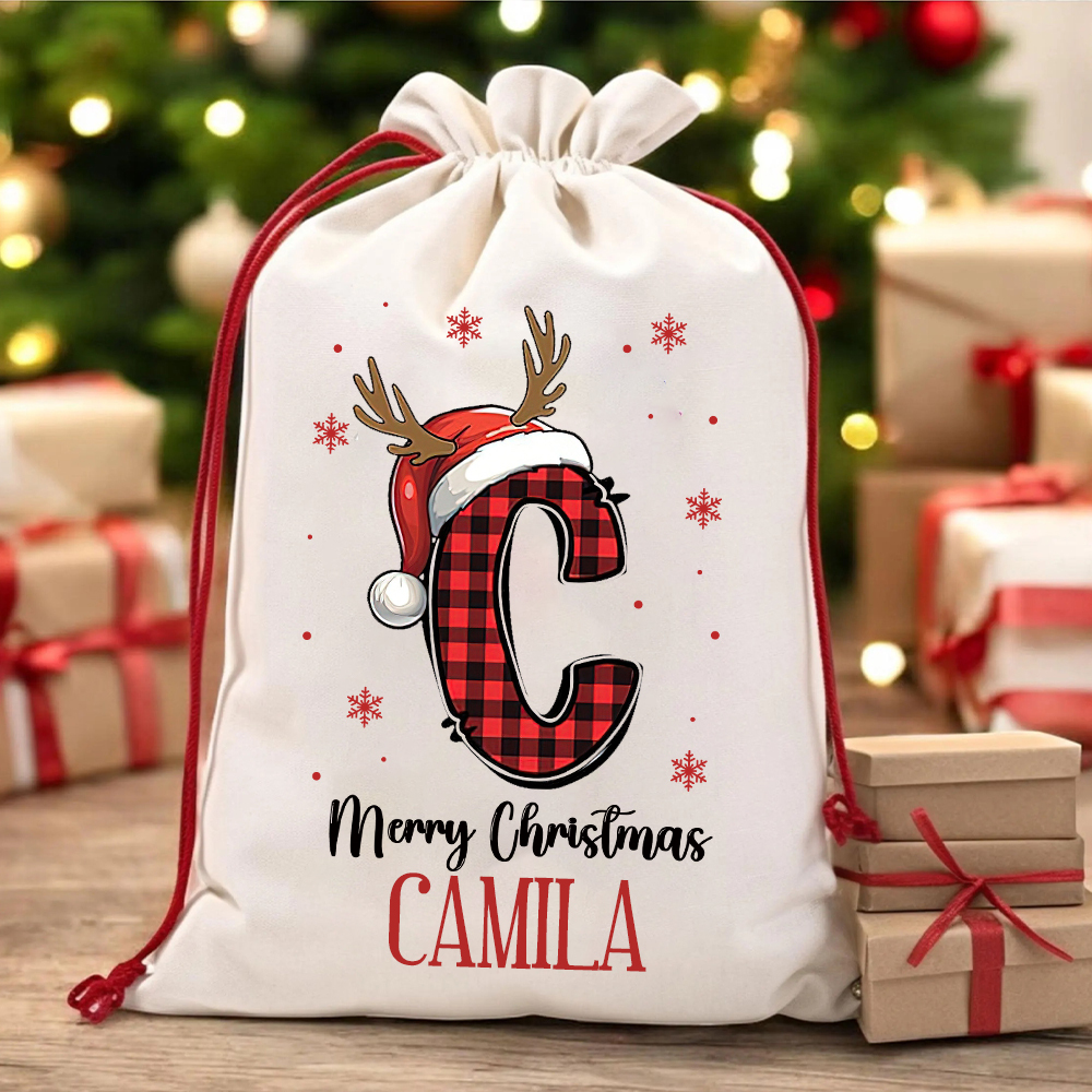 Personalized Monogram Christmas Santa Sack for Gifts | MCGift107