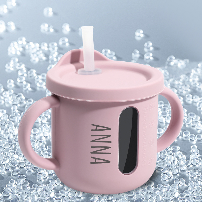 Personalised Baby Food Grade Straw & Snack Silicone Cup | CWBaby117