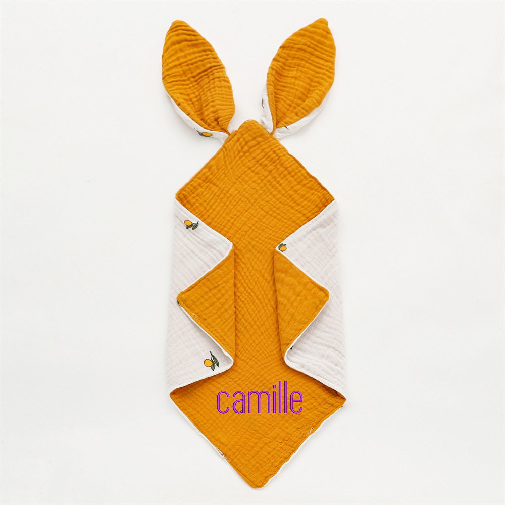 Personalized Baby Embroidery Comforter Bunny Sleep Towel | CWBaby126