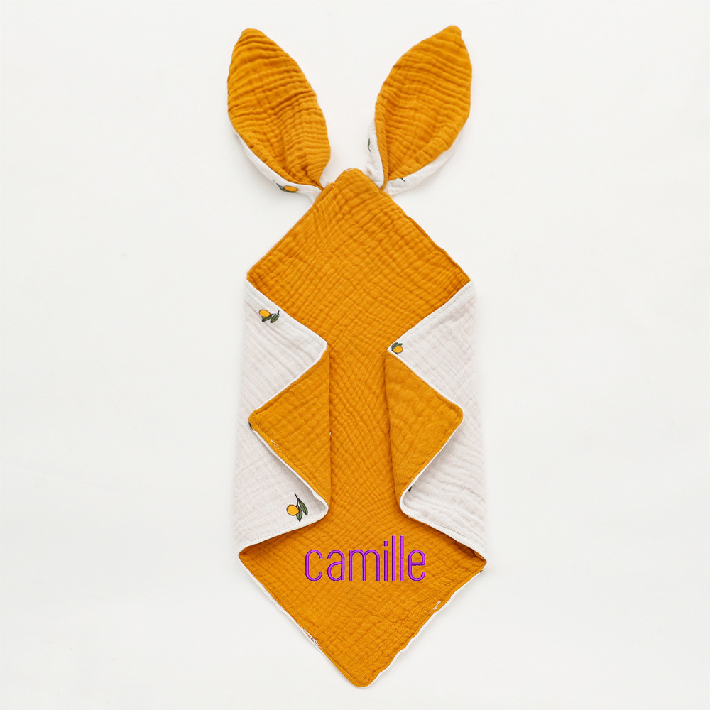 Personalized Baby Embroidery Comforter Bunny Sleep Towel | CWBaby126