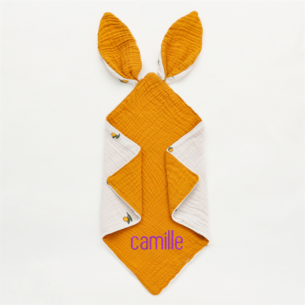 Personalized Baby Embroidery Comforter Bunny Sleep Towel | CWBaby126