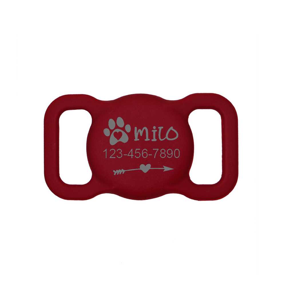 Personalized Pet Apple Air Tag Holder for Dog Collar | BKPet139