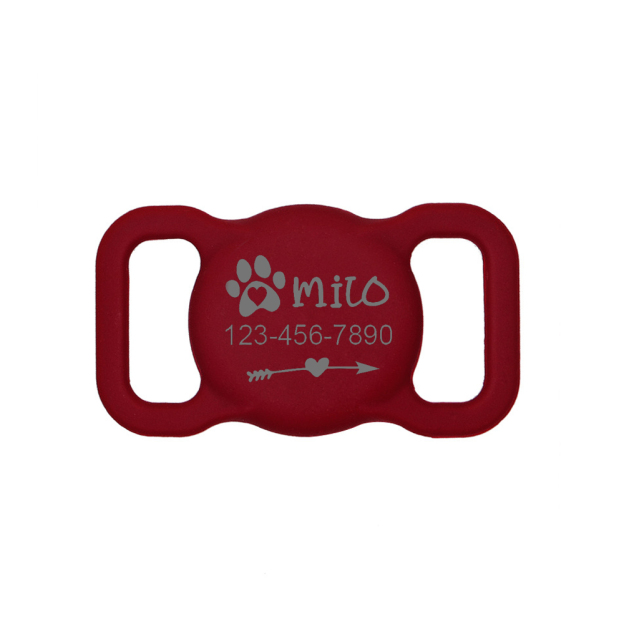 Personalized Pet Apple Air Tag Holder for Dog Collar | BKPet139