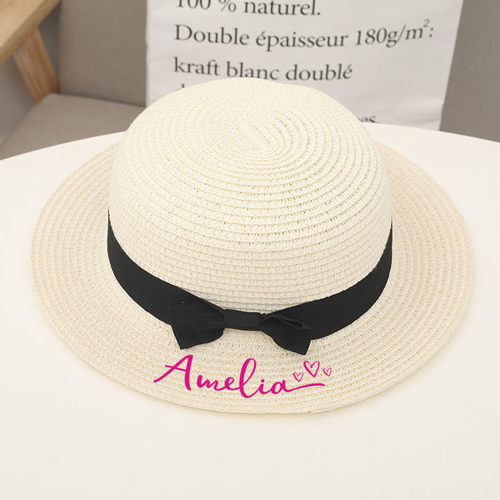 Personalized Summer Bow Straw Hat for Comfort & Unique | CWBeach149