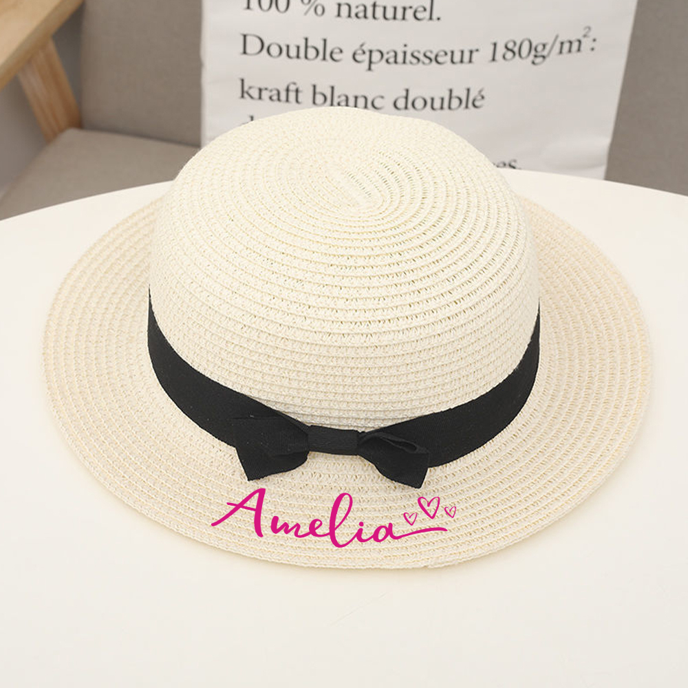 Personalized Summer Bow Straw Hat for Comfort & Unique | CWBeach149