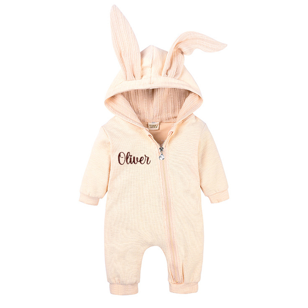 Personalized Easter Baby Bunny Ears Romper | CWbaby4001