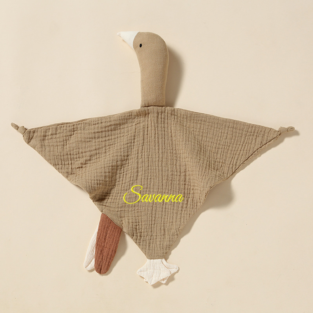 Personalized Baby Embroidery Goose Comforter Sleep Toy | CWToy99