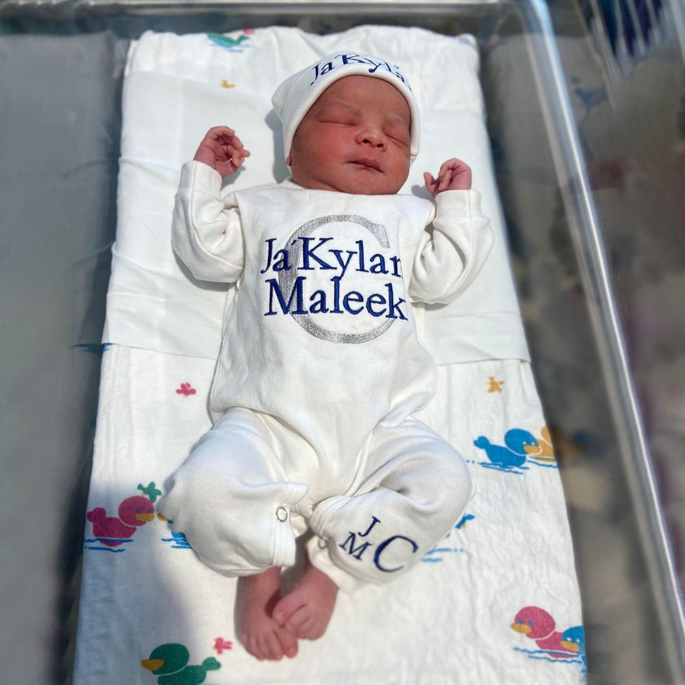 Personalized Embroidery Monograms Baby Coming Home Ropmer and Hat Set | CWBaby160