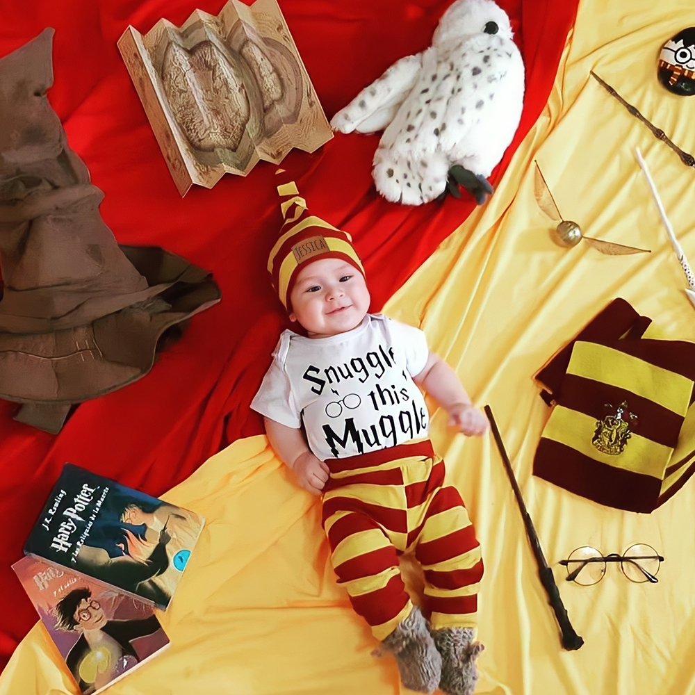 Personalized Baby Snuggle This Muggle 3 Piece Outfit Set | CWBaby169