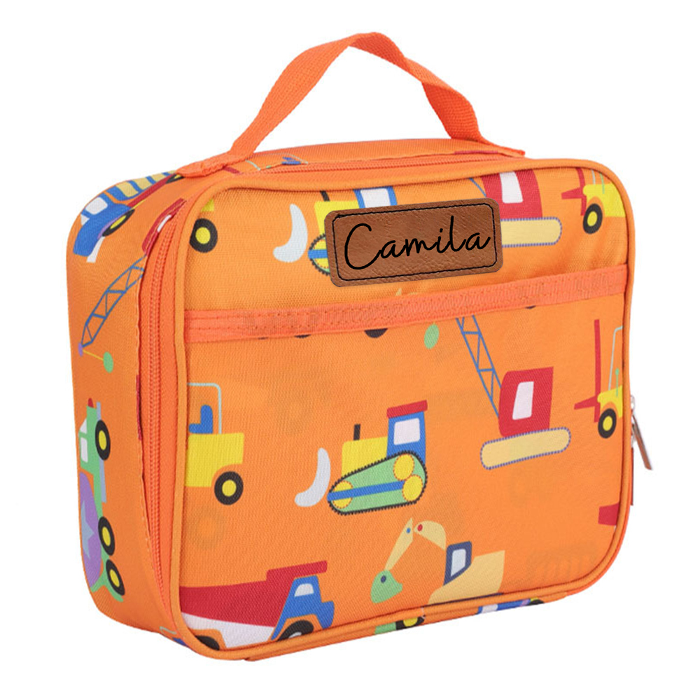 Personalized Kids Leather Patch Cute Lunch Bag