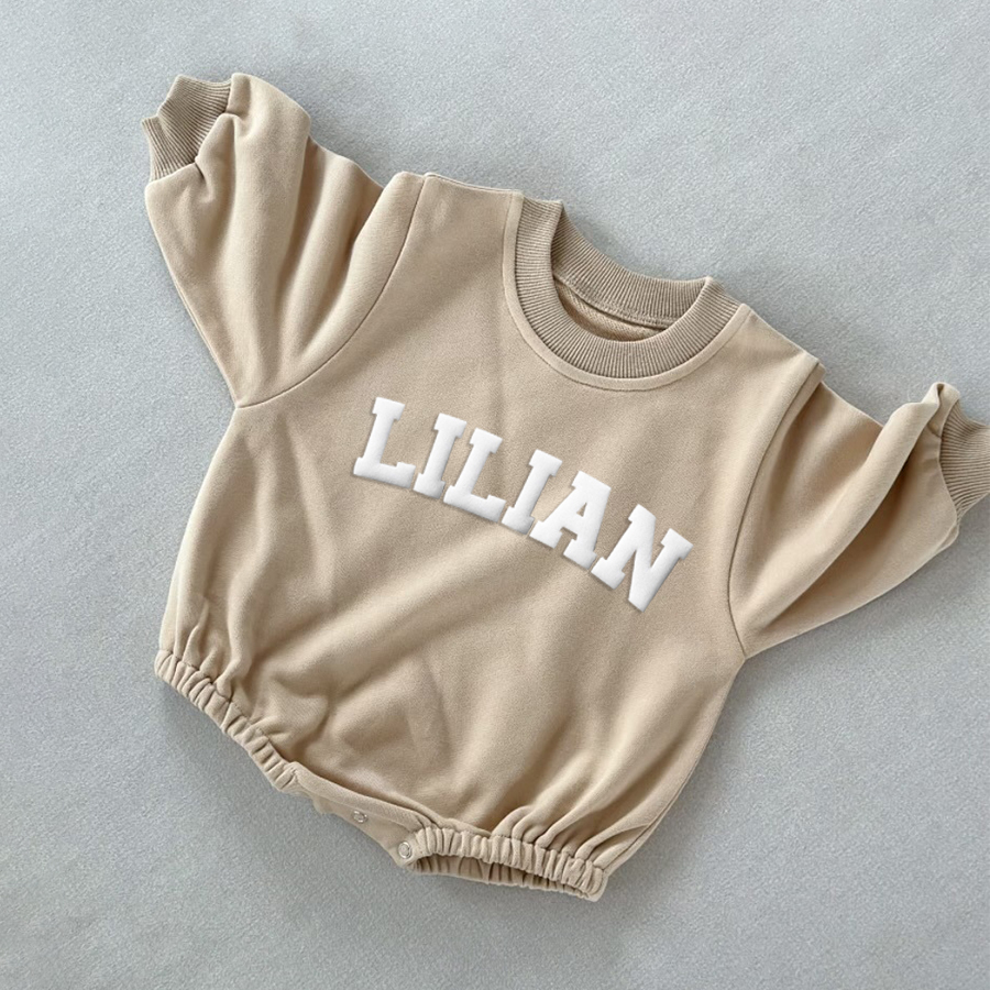 Personalized Puff Name Baby Color Sweatshirt Bodysuit | CWBaby90