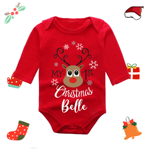 Personalized Baby Merry Christmas Red Ropmer | CWBaby103