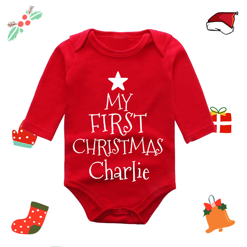 Personalized Baby Merry Christmas Red Ropmer | CWBaby103