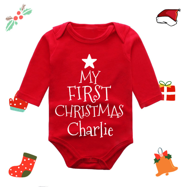 Personalized Baby Merry Christmas Red Ropmer | CWBaby103