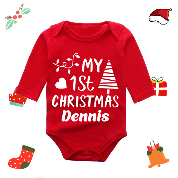 Personalized Baby Merry Christmas Red Ropmer | CWBaby103