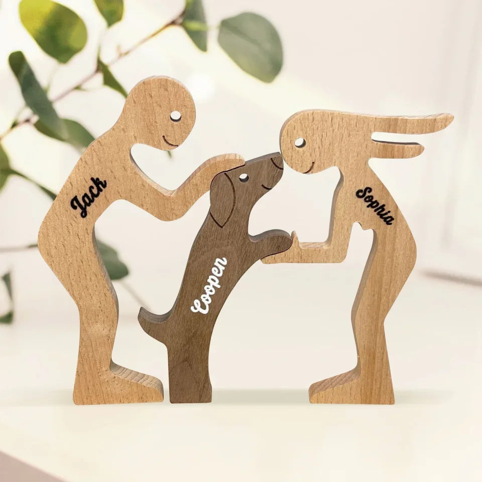 Personalized Wooden Pet Carving Blocks Decor | BKPet304