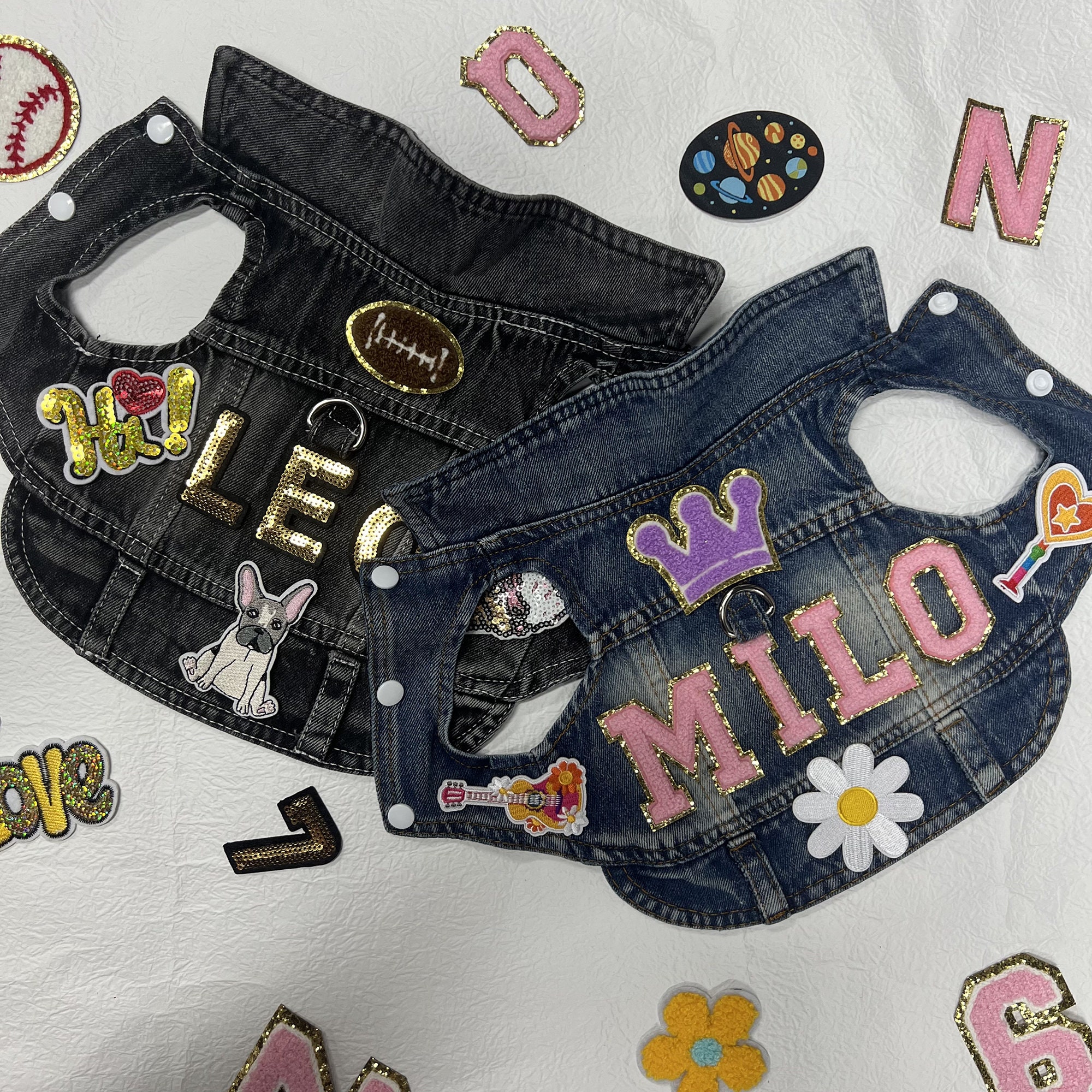 Personalized Hand Patch Pets Denim Jacket for Comfort and Unique | BKPet26