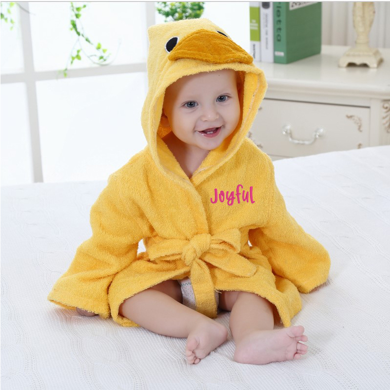 Personalized Embroidered Cozy Kid Animal Bathrobe | CWbaby37
