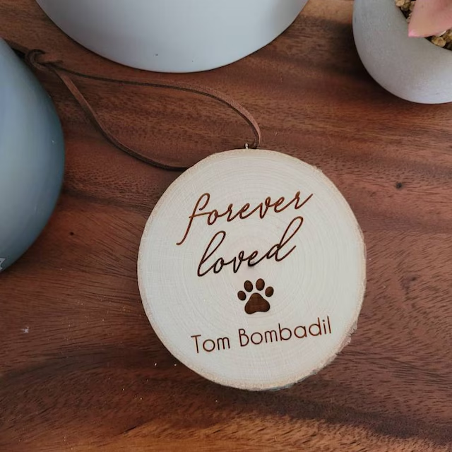 Personalized Wooden Pet Forever Loved Christmas Ornaments | MCGift50