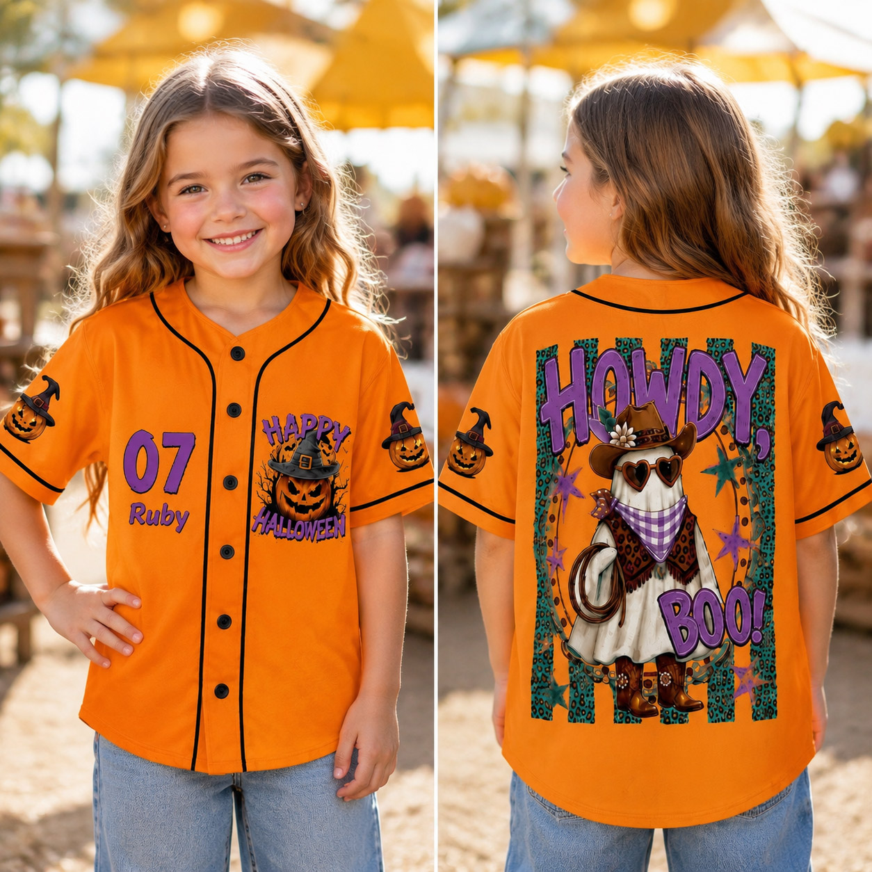 Personalized Halloween Button Up Baseball Jersey For Kid & Adult | CWHalloween102