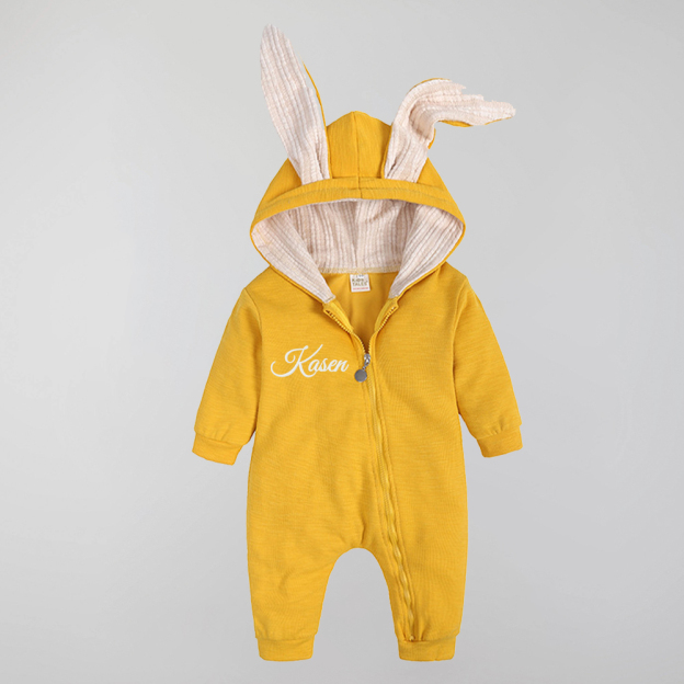 Personalized Easter Baby Bunny Ears Romper | CWbaby4001
