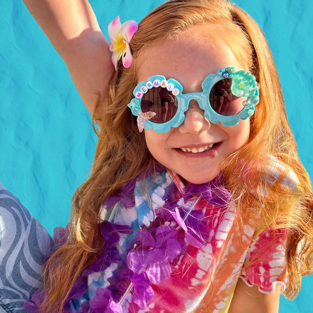 Personalized Mermaid Flower Sunglasses For Kids | CWBeach124