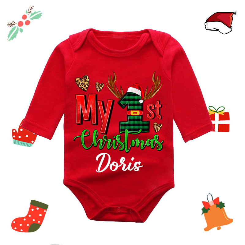 Personalized Baby Merry Christmas Red Ropmer | CWBaby103