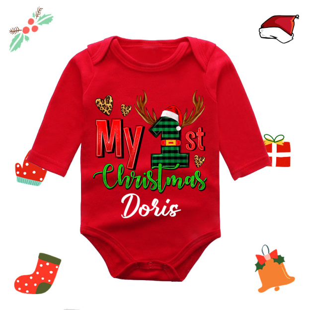 Personalized Baby Merry Christmas Red Ropmer | CWBaby103