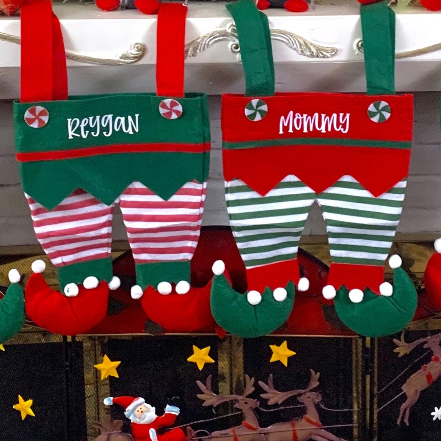 Personalized Embroidered Elf Christmas Stocking | MCGift41