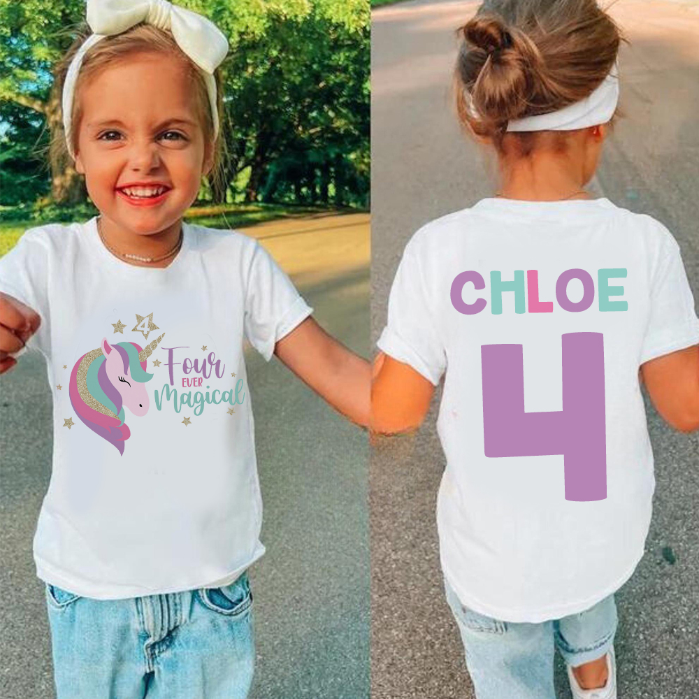 Personalized Unicorn Magical Girl Birthday T-Shirt | inBirth14