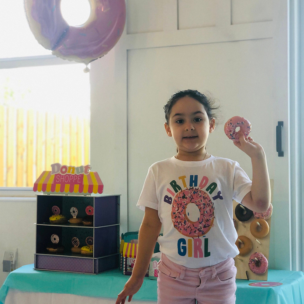 Personalized Donut Sprinkles Theme Birthday T-Shirt | inBirth29
