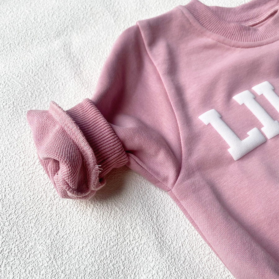 Personalized Puff Name Baby Color Sweatshirt Bodysuit | CWBaby90