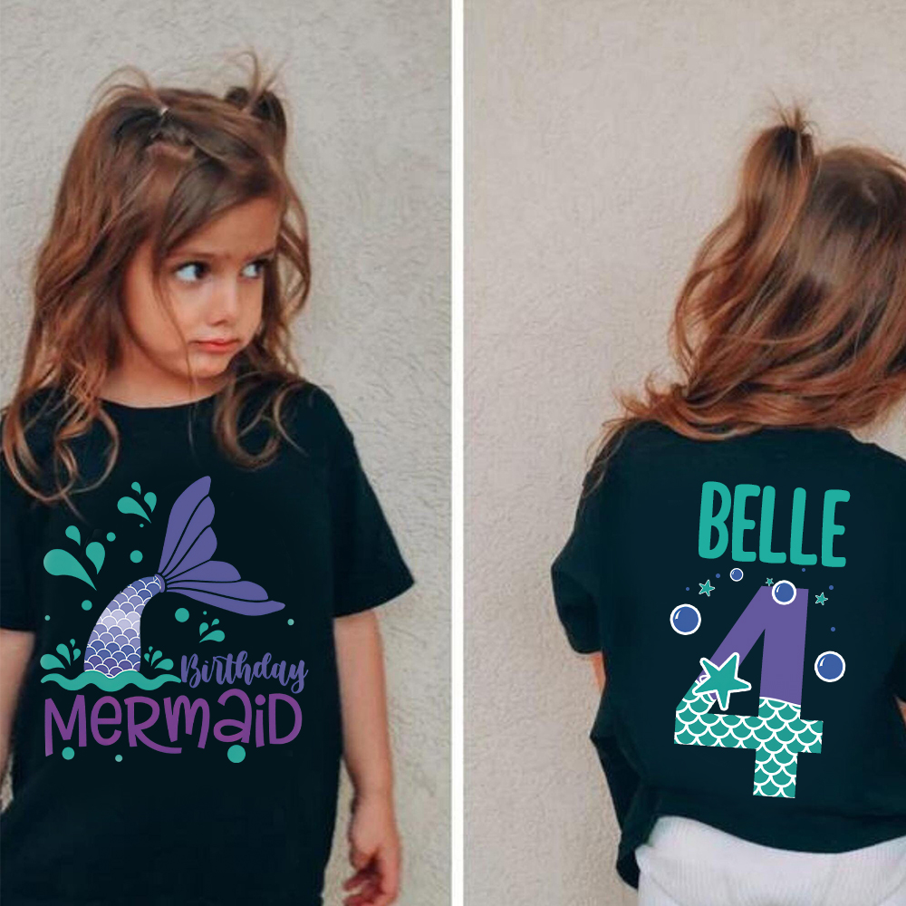 Personalized Mermaid Theme Birthday T-Shirt | inBirth13