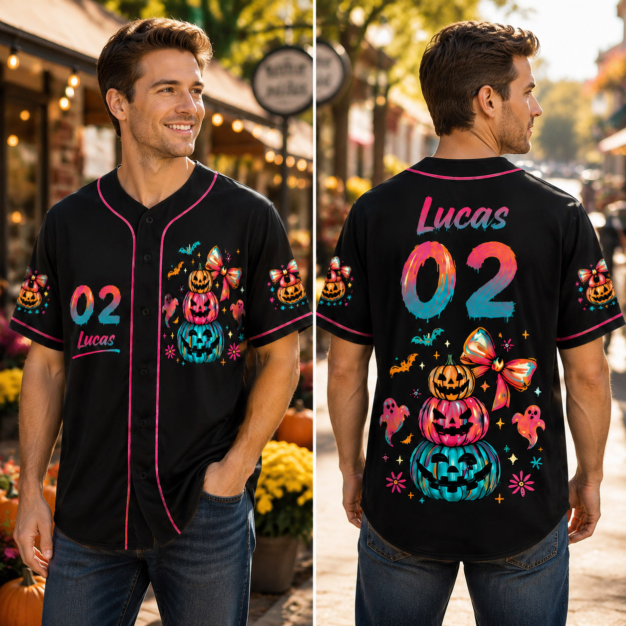 Personalized Halloween Button Up Baseball Jersey For Kid & Adult | CWHalloween103