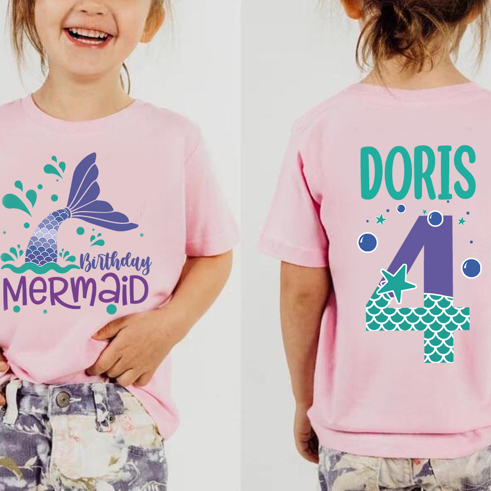 Personalized Mermaid Theme Birthday T-Shirt | inBirth13