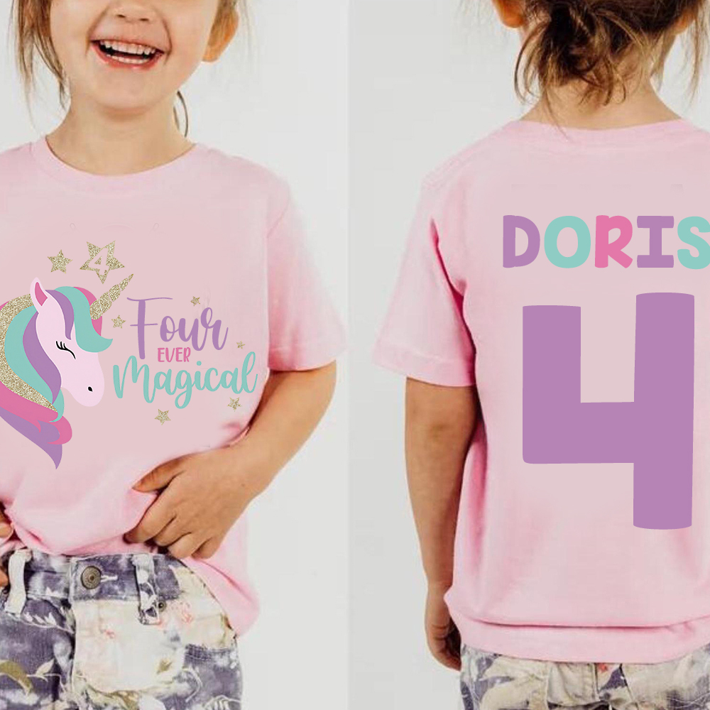 Personalized Unicorn Magical Girl Birthday T-Shirt | inBirth14