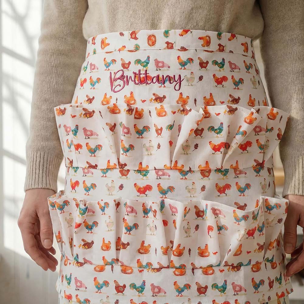 Personalised Embroidered Egg Gathering Half Apron | Apron51