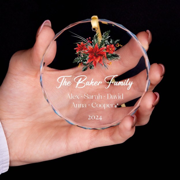 Personalized Glass Family Christmas Ornaments | CWGlass06