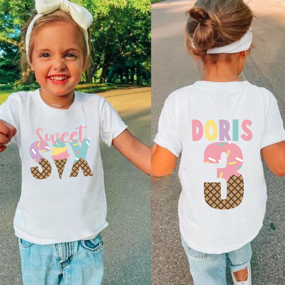 Personalized Lovely Sweet Ice Cream Birthday T-Shirt | inBirth06