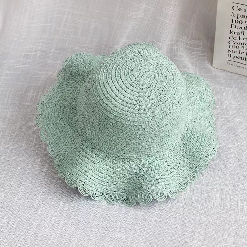 Personalized Kid Hand Embroidered Straw Hat With Flowers | CWBeach3501