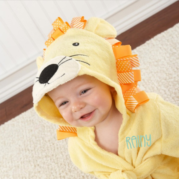 Personalized Embroidered Cozy Kid Animal Bathrobe | CWbaby37