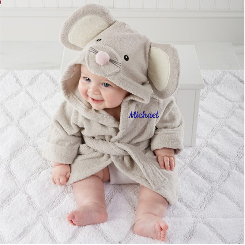 Personalized Embroidered Cozy Kid Animal Bathrobe | CWbaby37