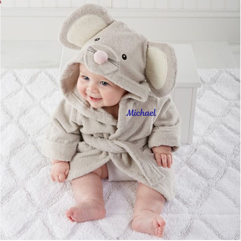 Personalized Embroidered Cozy Kid Animal Bathrobe | CWbaby37