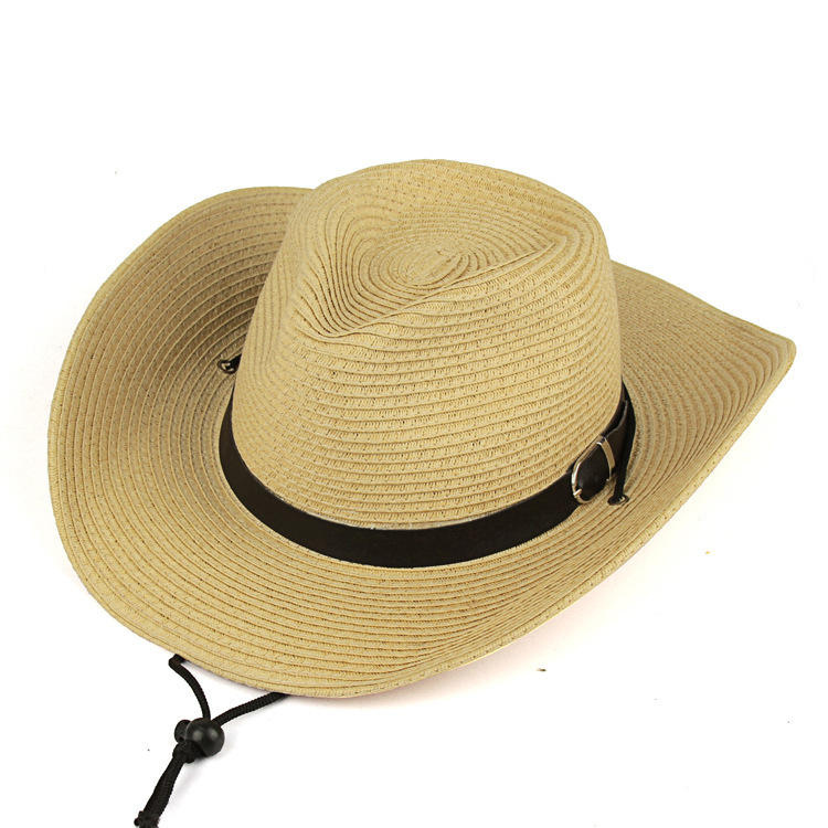 Personalized Leather Patch Cowboy Straw Hat | CWBeach106
